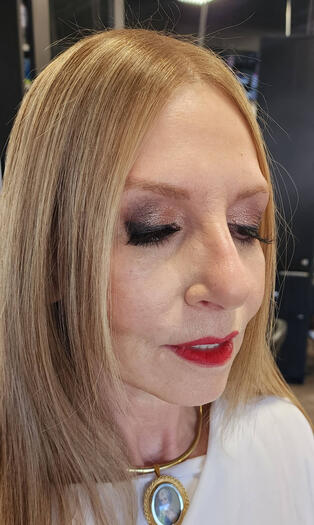 Mother of bride, full glam makeup, engagement party